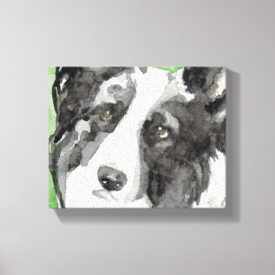 Canvas Dog Art With Border Collie