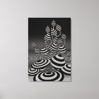 Canvas geometric Magic Mushrooms gray