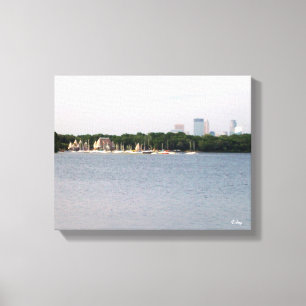 CANVAS: Lake Harriet Parkway & Mpls., Skyline, MN_ Canvas Print
