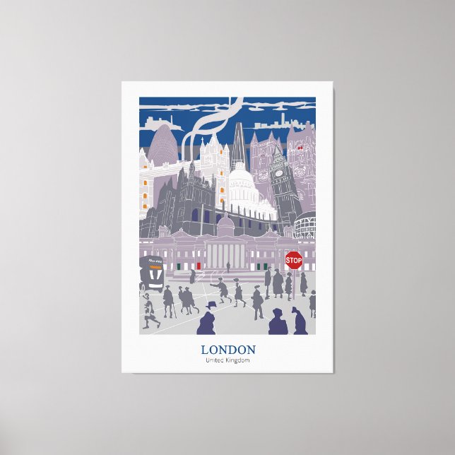 Canvas London City Skyline Artwork Print (Front)