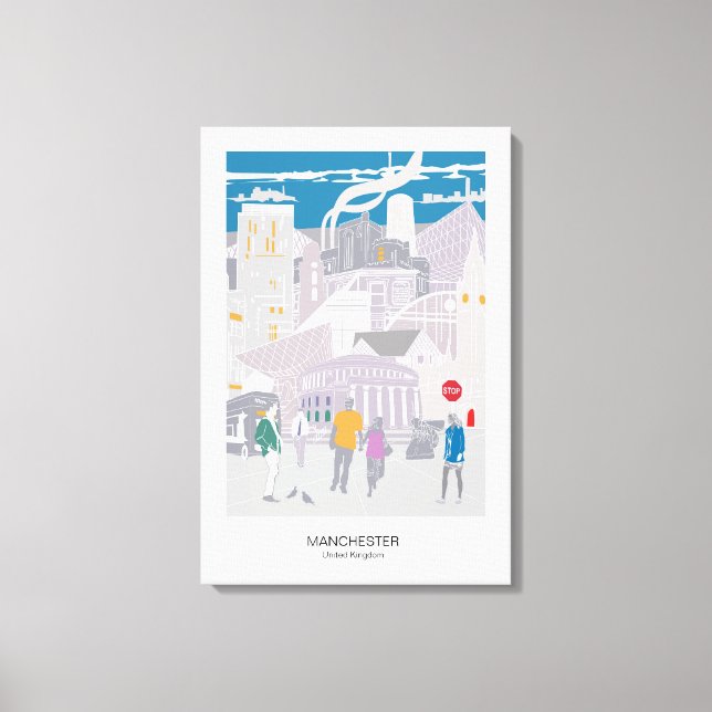 Canvas Manchester Skyline Illustration (Front)
