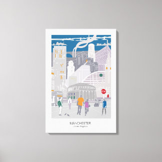 Canvas Manchester Skyline Illustration Print