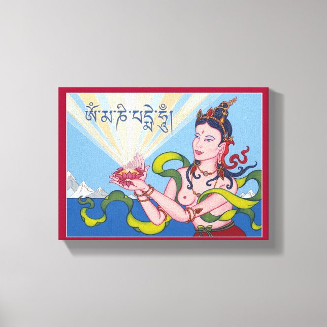 CANVAS - Offering Goddess with Tibetan Mantra (Front)