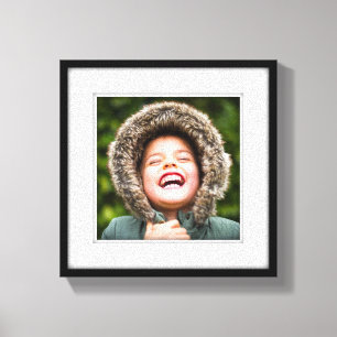 Canvas Personalized Square Photo Template Framed Print