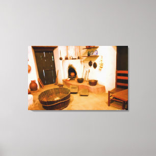 CANVAS PHOTOGRAPHY - 1800s MISSION KITCHEN - GIFTS Print
