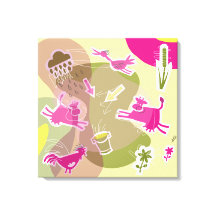 canvas pink cows