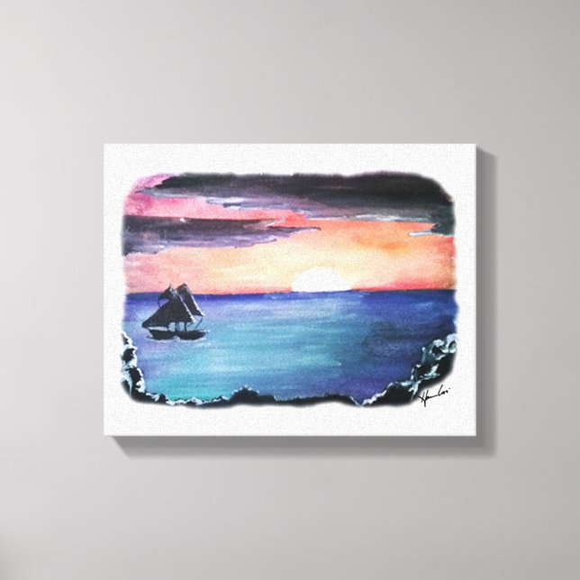 Canvas Print 14x11 SUNSET Original Artwork (Front)