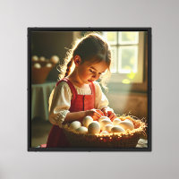 Canvas Print 16"x16" Counting the Eggs