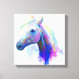 Canvas print Abstract multi-coloured head horse