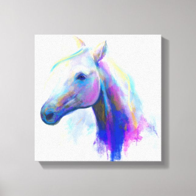 Canvas print Abstract multi-coloured head horse (Front)