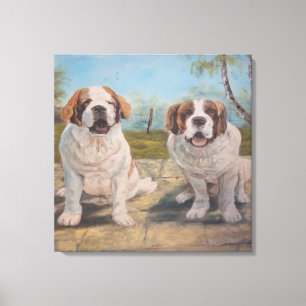 Canvas Print Ann Hayes Painting Two St Bernards