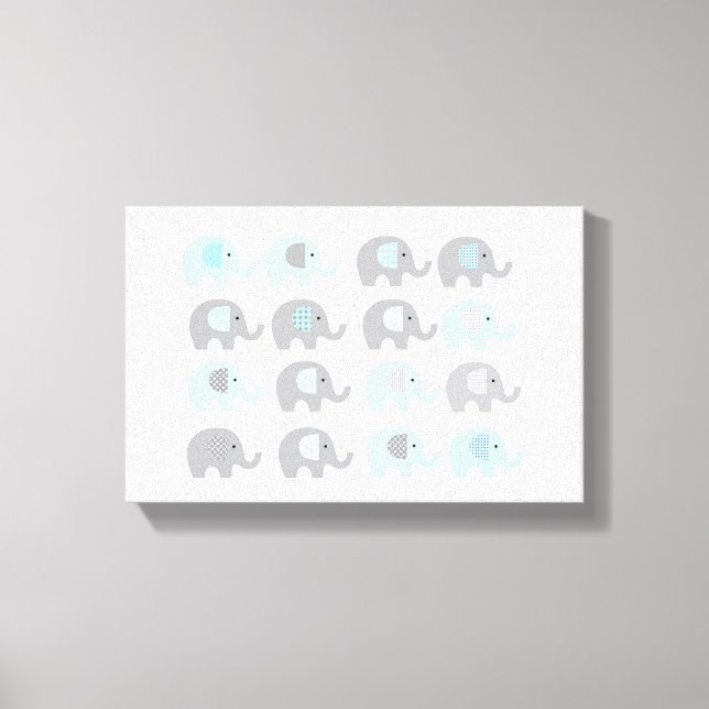 Canvas Print - Blue Elephants (Front)