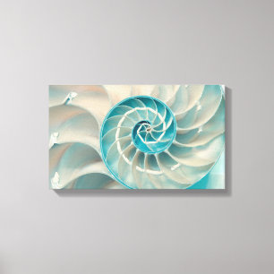 Canvas Print-Fibonacci Sequence in Nature Sea Life
