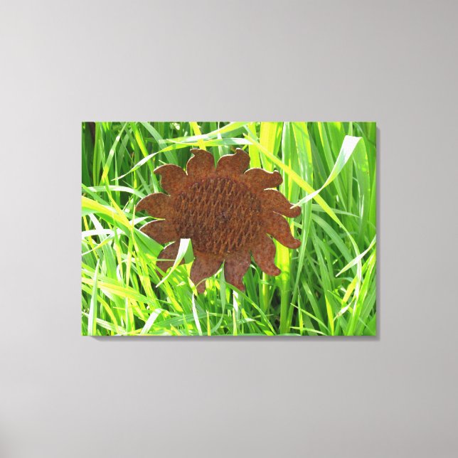 Canvas Print - Iron Sunflower in Grass (Front)