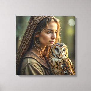 Canvas Print (Lady and Owl)