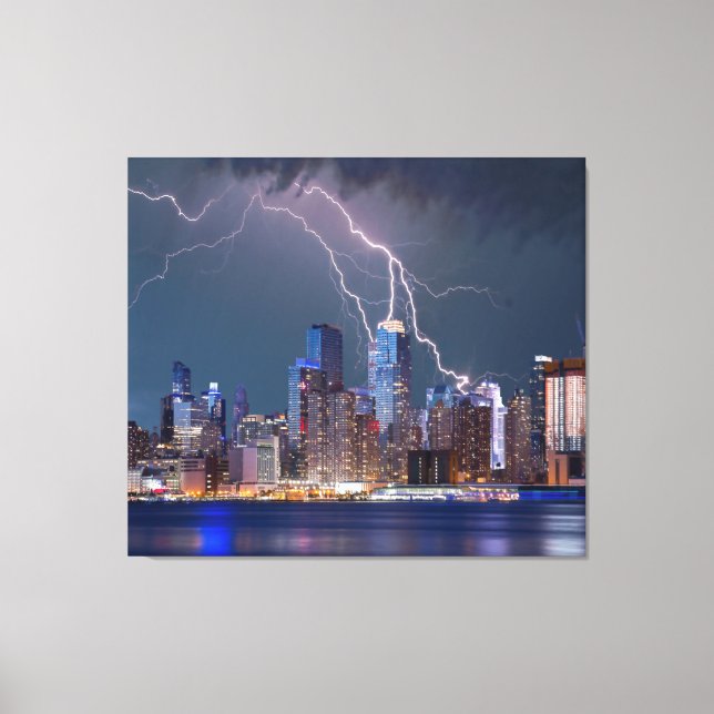 Canvas Print - Lightning Storm Over New York (Front)