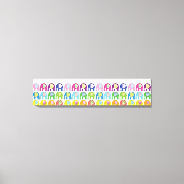Canvas Print - Multi Coloured Elephants (Front)