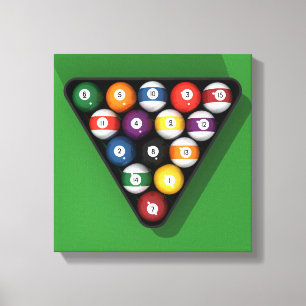 Canvas Print: Racked Pool Balls / Billiards