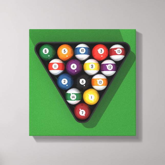 Canvas Print: Racked Pool Balls / Billiards (Front)