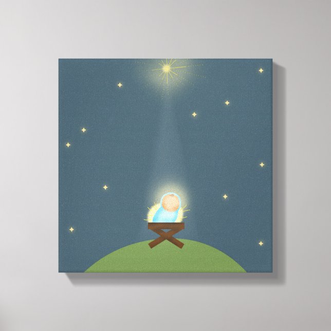 Canvas Print with baby Jesus nativity Illustration (Front)