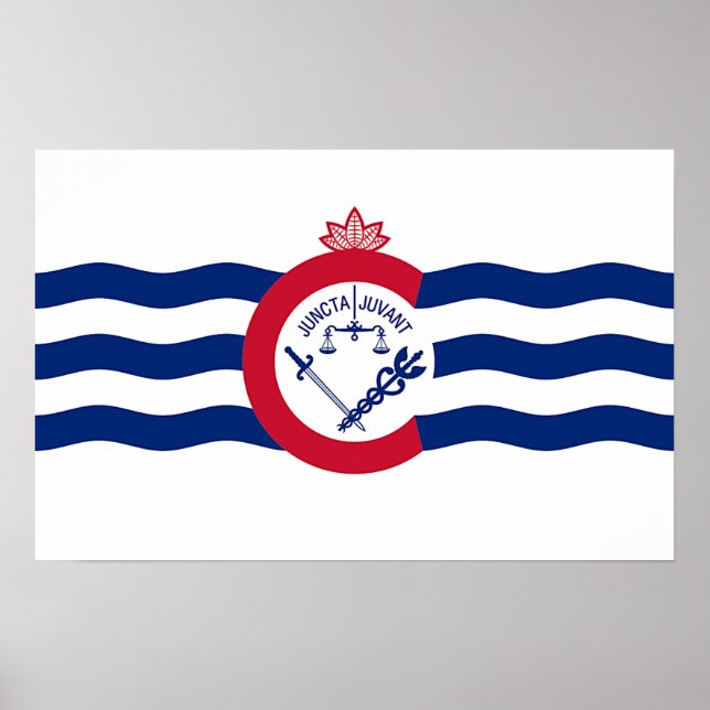Canvas Print with Flag of Cincinnati, U.S.A. (Front)