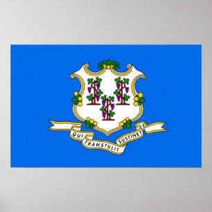 Canvas Print with Flag of Connecticut, U.S.A.