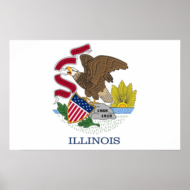Canvas Print with Flag of Illinois, U.S.A. (Front)