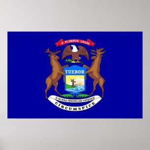 Canvas Print with Flag of Michigan, U.S.A.