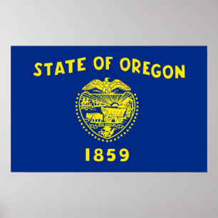 Canvas Print with Flag of Oregon, U.S.A.
