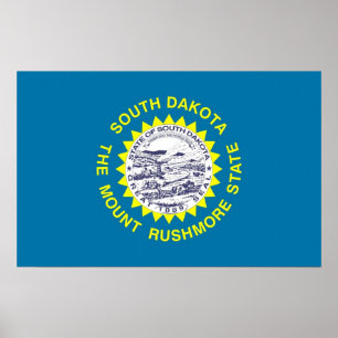 Canvas Print with Flag of South Dakota, U.S.A.