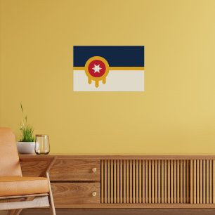 Canvas Print with Flag of Tulsa, Oklahoma