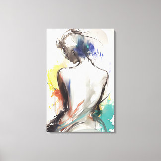 Canvas Print, Woman Silhouette Painting Print