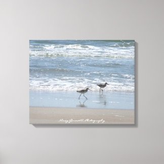 Canvas:Sandpipers on the Beach - Topsail Island NC Canvas Print