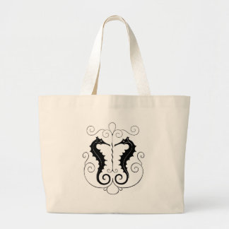Canvas Sea Horse Beach Bag - Jumbo Tote