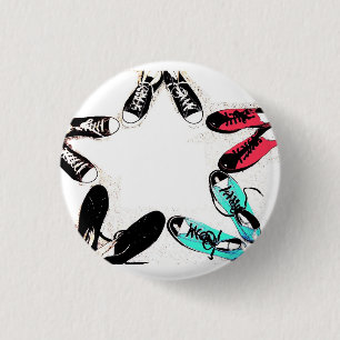 canvas shoes star 1 inch round button