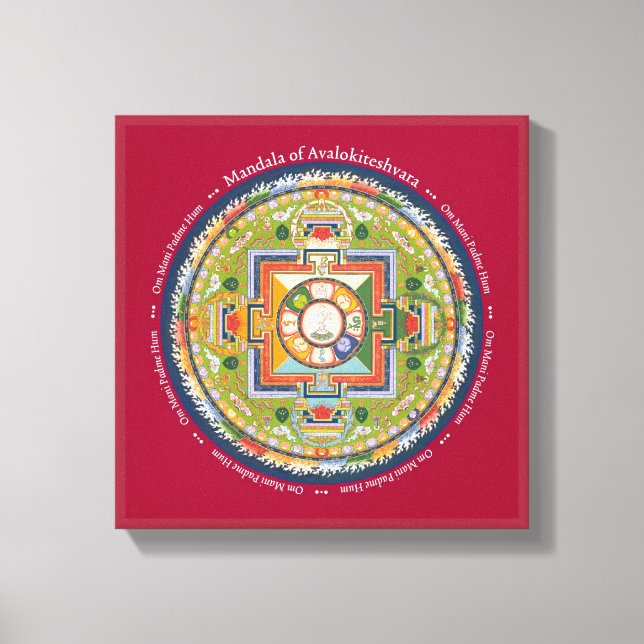 CANVAS SQUARE - Mandala of Chenrezig (Compassion) (Front)