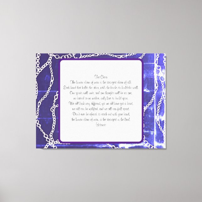 CANVAS THE CHAIN POEM DESIGN STYLE  PRINT (Front)