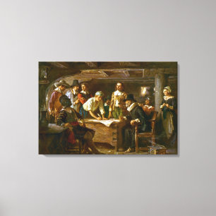 Canvas The Mayflower Compact 1620 Jean Leon Ferris Print