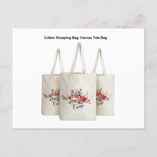 Canvas Tote Bag Calico Bag Logo Print Shopping Bag Postcard