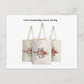 Canvas Tote Bag Calico Bag Logo Print Shopping Bag Postcard