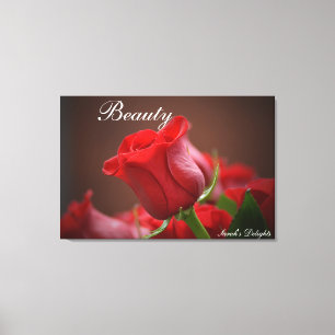 canvas wall art picture of red rose.