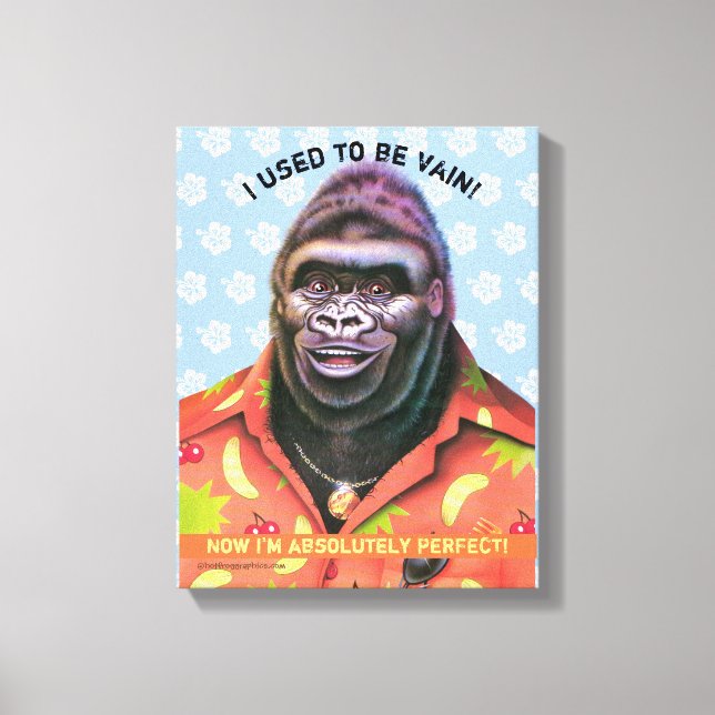 Canvas wall art Smiling Vain Gorilla. (Front)