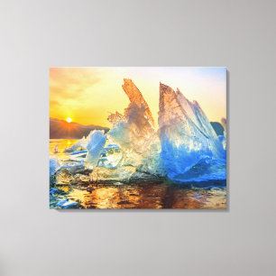 Canvas Wall Art-Sunrise Ice Chunks Print
