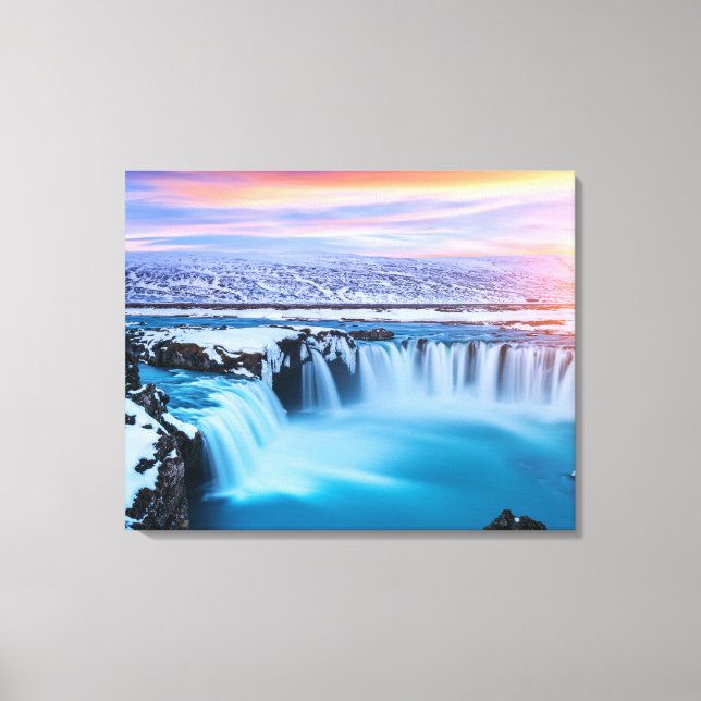 Canvas Wall Art-Waterfall-Iceland (Front)