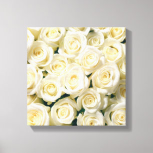 Canvas Wall Art-White Roses Print