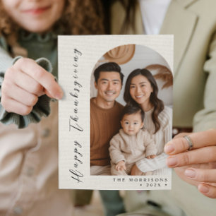 Canvas White Custom Photo Happy Thanksgiving Holiday Card