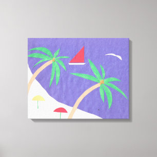 Canvas with Beach Scene