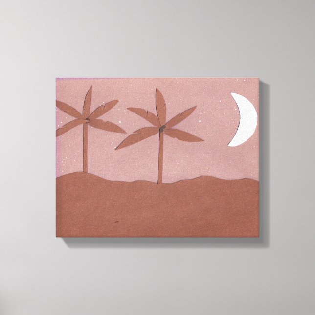 Canvas with Nighttime Scene Print (Front)