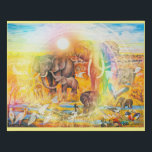 Canvas with Rainbow Elephants Africa Wall Art Deco<br><div class="desc">This product bears an interesting and beautiful image, which is a reproduction of an original painting by the English artist, Alan J Porter. This image is available exclusively from our e-shop. When you buy any of our products, you will be supporting our projects to help disadvantaged children. Be original -...</div>