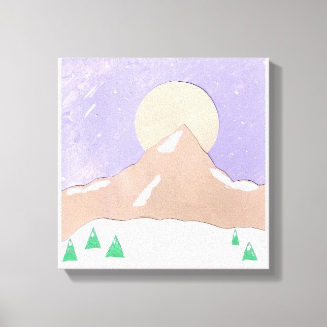 Canvas with Snowy Mountain Scene (Front)